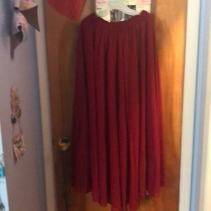 Floor Length Red skirt